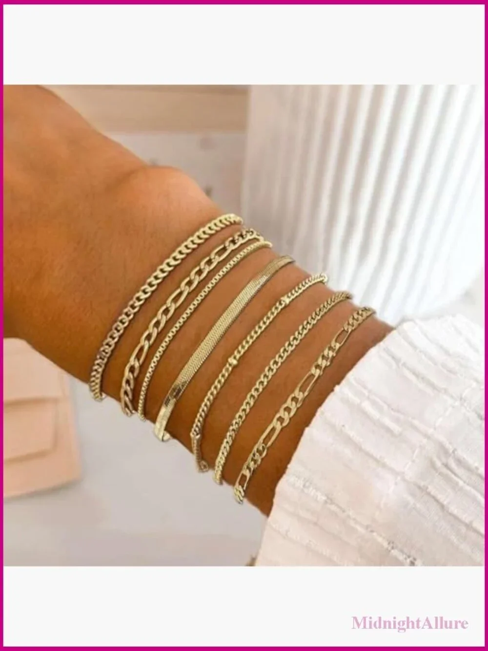16 PCS Gold Bracelet Set, Dainty Stackable Link Chain Bracelets Pack for Women